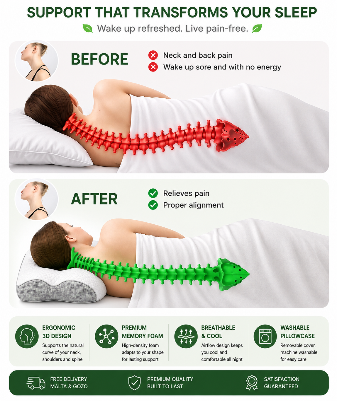 Dritta Ergonomic Neck Pillow